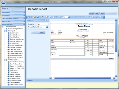 deposit report